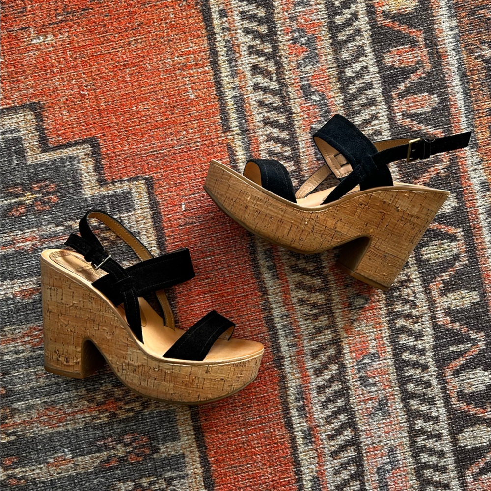 Dolce Vita cork suede platform heels